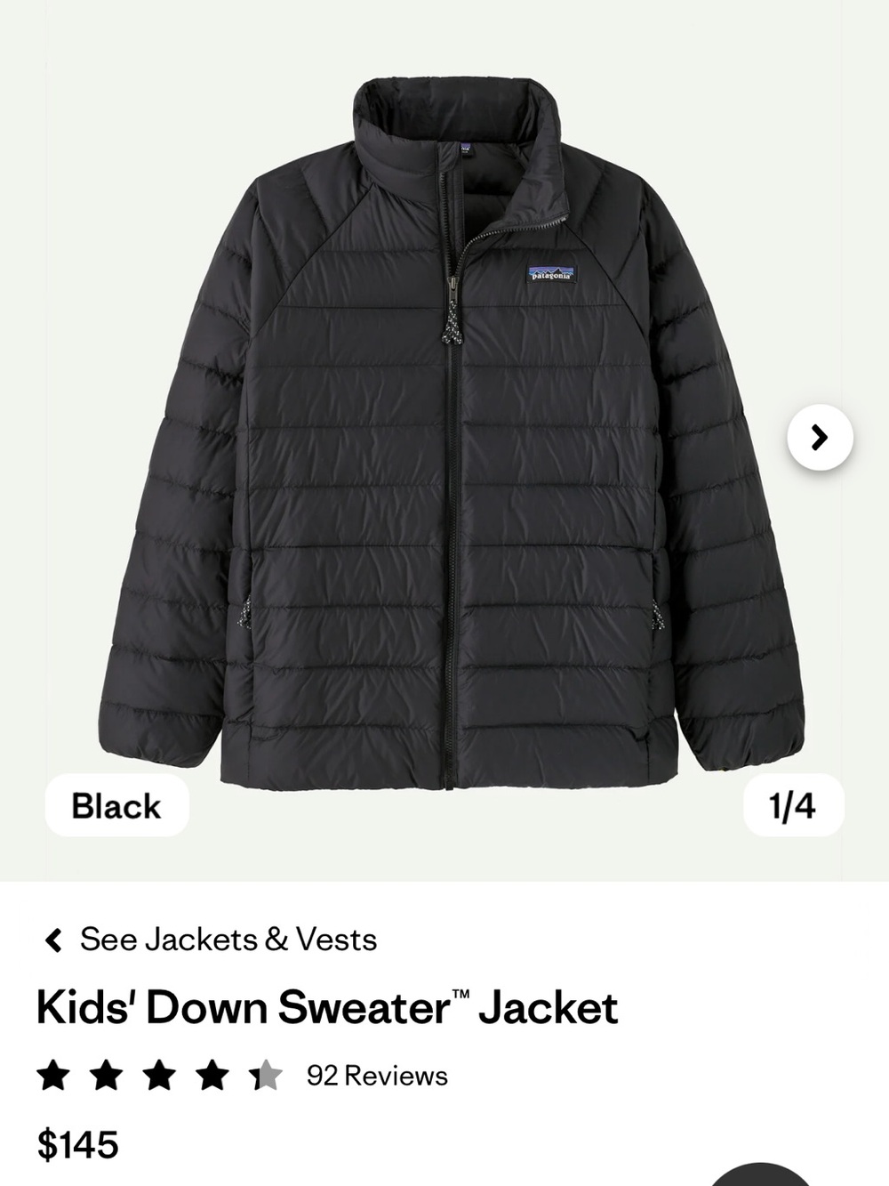 Patagonia Kids Jacket - Black